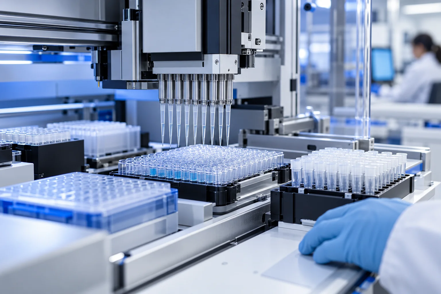 Automated nucleic acid extraction workstation preparing sample plates